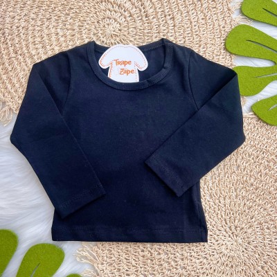 Blusa Manga Longa Básica - Preto